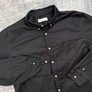 Hill City Shirt Mens XL Black Oxford Cotton Performance Button Down Tech Commute